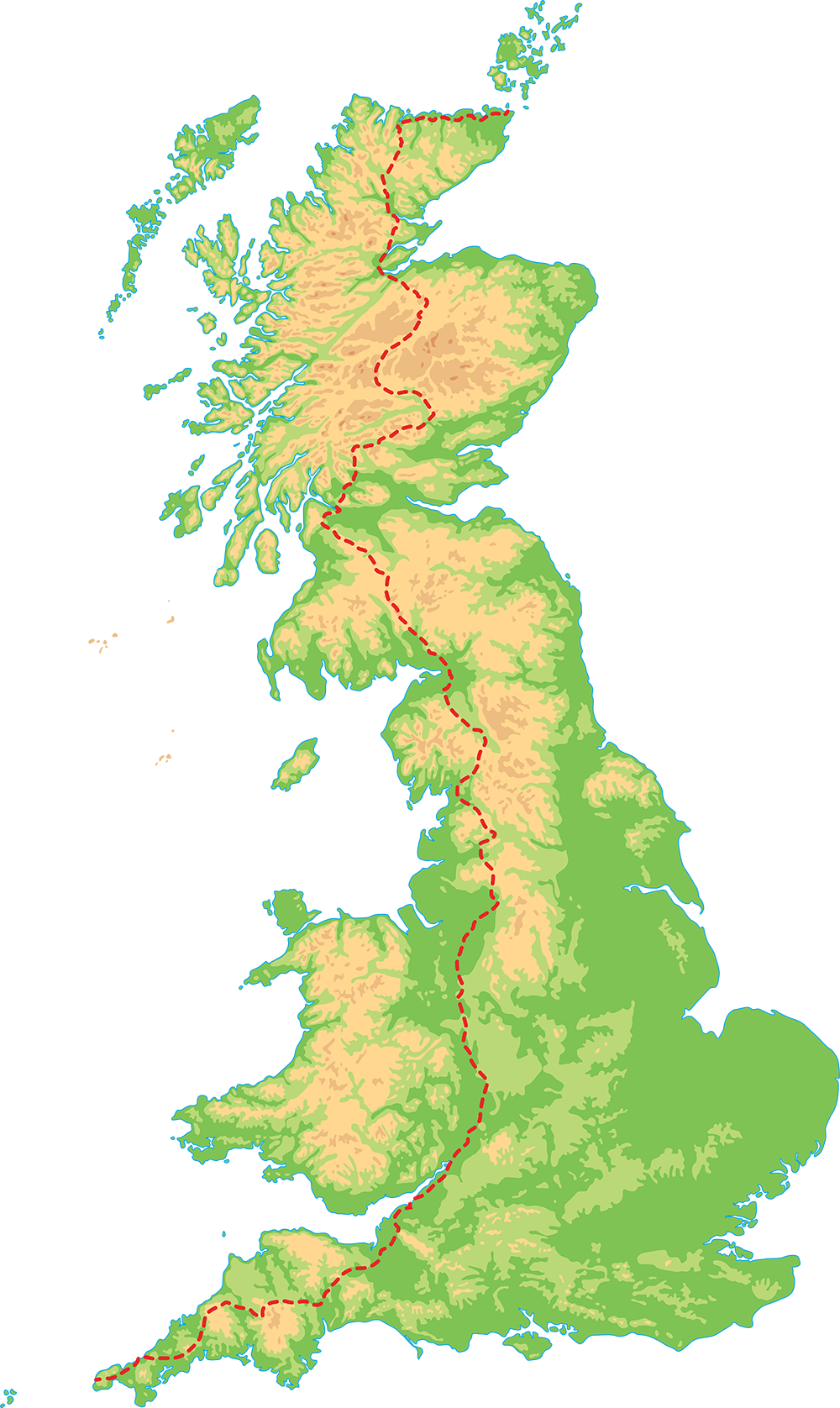 LEJOG United Kingdom Map